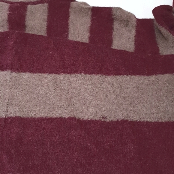 Free People Oversized Maroon Stripe Wool Tunic - Picture 3 of 5